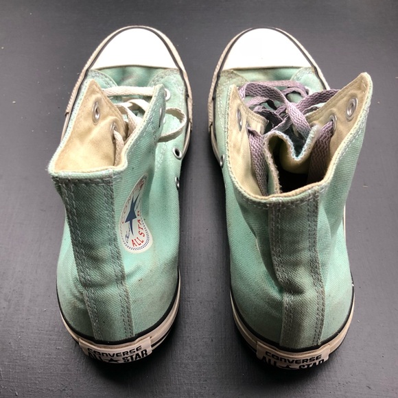 Converse turquoise/ light blue high tops w8 - Picture 4 of 7